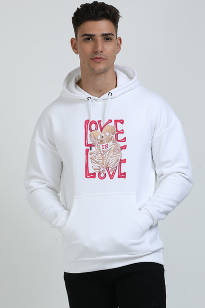 Unisex Oversized Hoodie - "Love" Theme with Hugging Skeletons