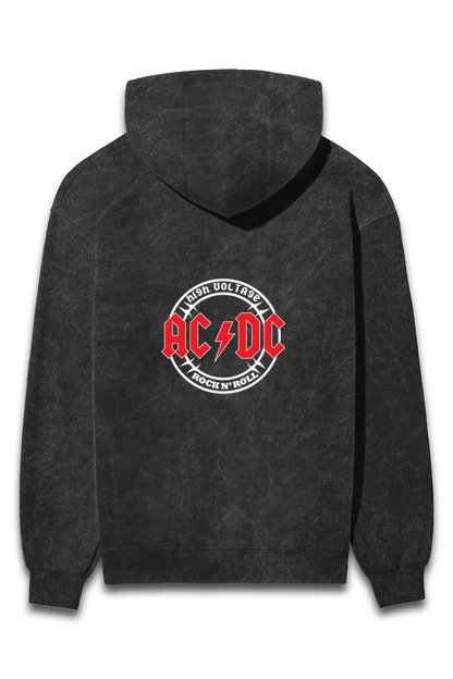 ACDC Unisex Acid Wash Hooded Sweatshirt