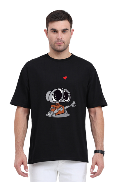 Couple Combo: Classic Oversized T-Shirts – WALL-E & EVE Theme (BLACK)