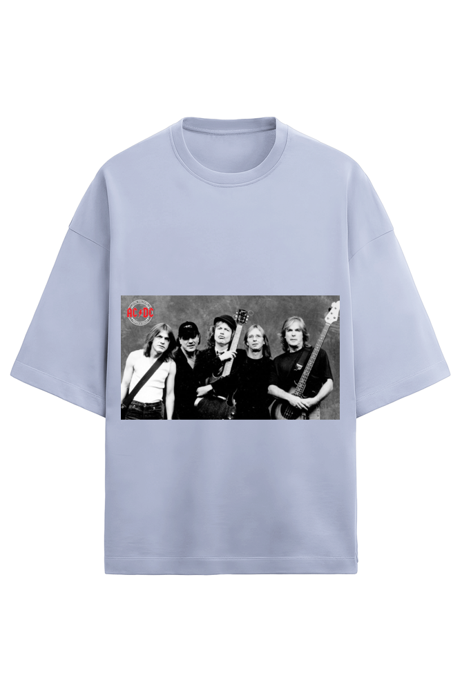 ACDC - Unisex Terry Oversized T-shirt in white.