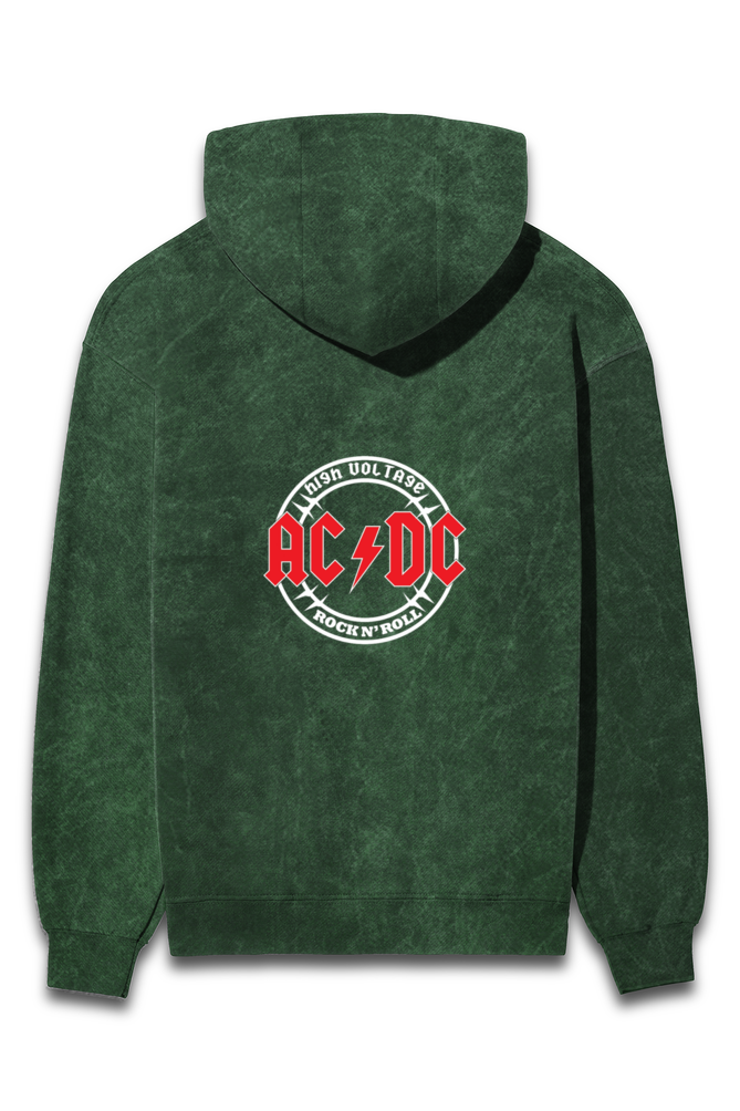 ACDC Unisex Acid Wash Hooded Sweatshirt