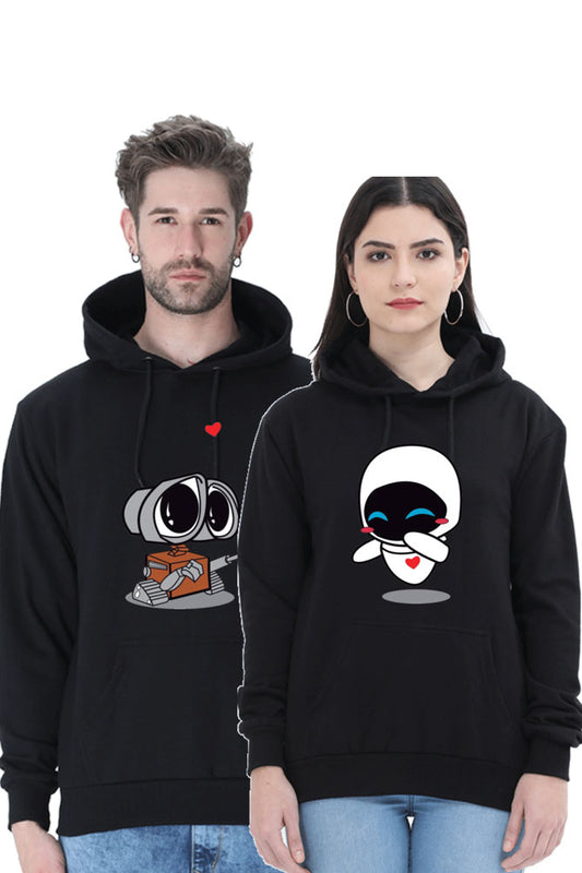 Unisex Hoodie – WALL-E & EVE Couples Edition (Black, White, Navy Blue)